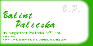 balint palicska business card